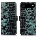 iPhone Air Crocodile Series Læderpung med RFID - Grøn