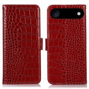 iPhone Air Crocodile Series Læderpung med RFID - Rød