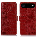iPhone Air Crocodile Series Læderpung med RFID - Rød