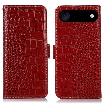 iPhone Air Crocodile Series Læderpung med RFID - Rød