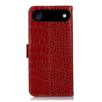 iPhone Air Crocodile Series Læderpung med RFID - Rød