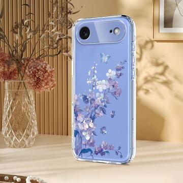 iPhone Air TPU-cover med blomstermønster - Lilla