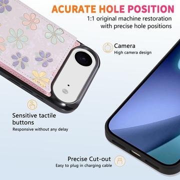iPhone Air Cover med blomsterprint og RFID-kortholder - Blomster