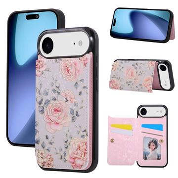 iPhone Air Cover med blomsterprint og RFID-kortholder - Roser