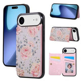 iPhone Air Cover med blomsterprint og RFID-kortholder - Roser