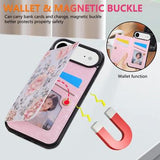 iPhone Air Cover med blomsterprint og RFID-kortholder - Roser