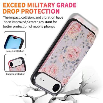 iPhone Air Cover med blomsterprint og RFID-kortholder - Roser