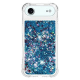 iPhone Air Glitter Quicksand TPU Cover - Blå hjerter