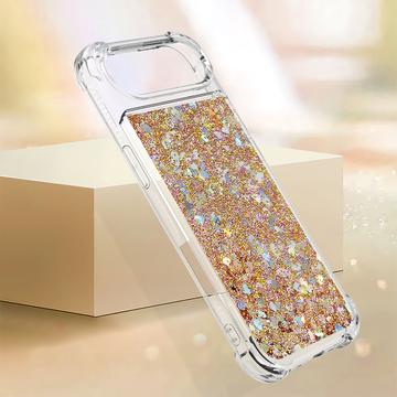 iPhone Air Glitter Quicksand TPU Cover - Guldhjerter