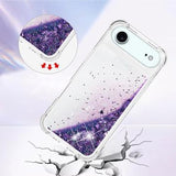 iPhone Air Glitter Quicksand TPU Cover - Lilla hjerter