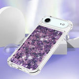 iPhone Air Glitter Quicksand TPU Cover - Lilla hjerter