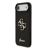 iPhone Air Guess Fixed Glitter 4G Metal Logo Cover - Sort