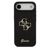 iPhone Air Guess Fixed Glitter 4G Metal Logo Cover - Sort