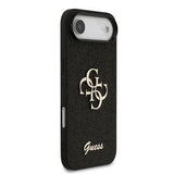 iPhone Air Guess Fixed Glitter 4G Metal Logo Cover - Sort
