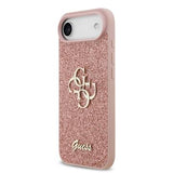 iPhone Air Guess Fixed Glitter 4G Metal Logo Cover - Pink