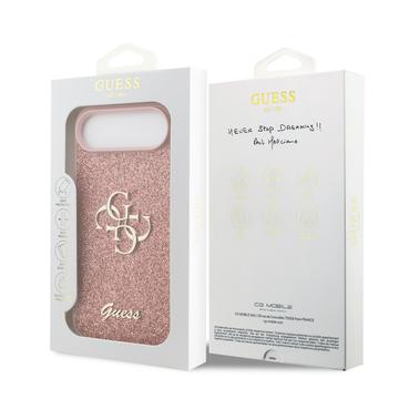 iPhone Air Guess Fixed Glitter 4G Metal Logo Cover - Pink