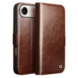 iPhone Air Qialino Classic Læderpung - Mørkebrun