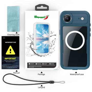 iPhone Air Redpepper IP68 Magnetisk vandtæt cover - Blå