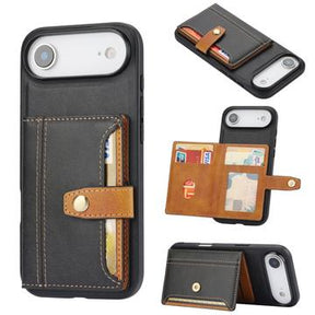 iPhone Air Retro Style Cover med Pung - Sort