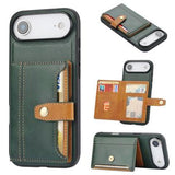 iPhone Air Retro Style Cover med Pung - Grøn