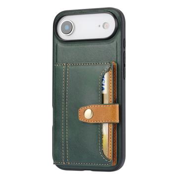 iPhone Air Retro Style Cover med Pung - Grøn