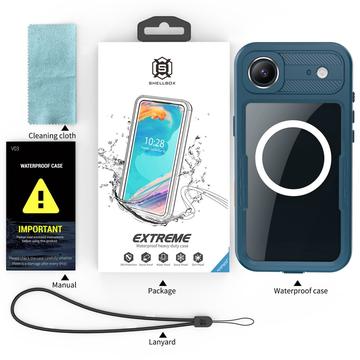 iPhone Air Shellbox M Series IP68 vandtæt cover - dykkercover med MagSafe-kompatibilitet - Blå