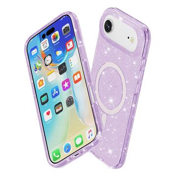 iPhone Air Stylish Glitter Series Hybrid Cover - MagSafe kompatibel - Lilla