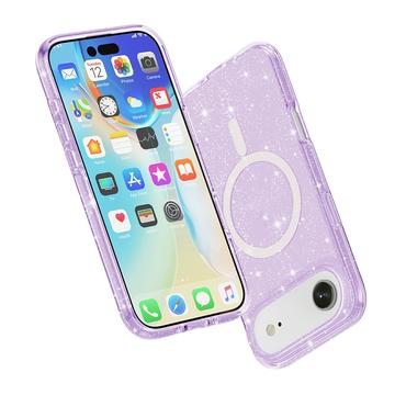 iPhone Air Stylish Glitter Series Hybrid Cover - MagSafe kompatibel - Lilla