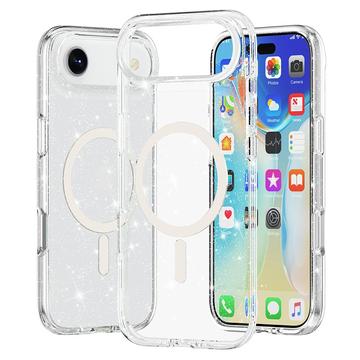 iPhone Air Stylish Glitter Series Hybrid Cover - MagSafe kompatibel - Hvid
