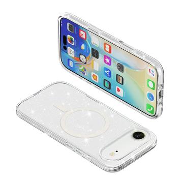 iPhone Air Stylish Glitter Series Hybrid Cover - MagSafe kompatibel - Hvid