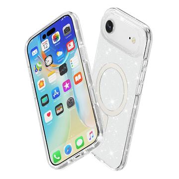 iPhone Air Stylish Glitter Series Hybrid Cover - MagSafe kompatibel - Hvid