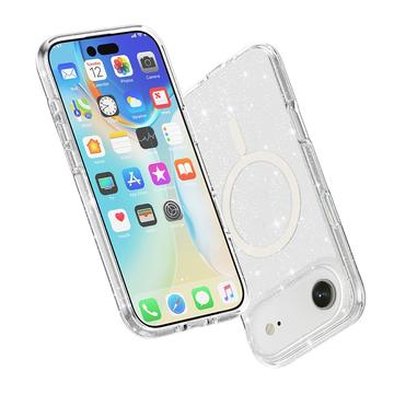 iPhone Air Stylish Glitter Series Hybrid Cover - MagSafe kompatibel - Hvid