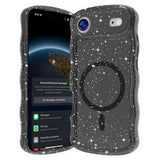 iPhone Air Wave-Edge Laser Glitter MagSafe Cover - Gennemsigtig sort