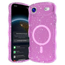 iPhone Air Wave-Edge Laser Glitter MagSafe Cover - Gennemsigtig pink