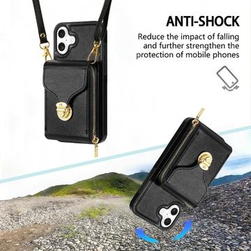 iPhone 17 Alt-i-et cover med pung og rem - Sort