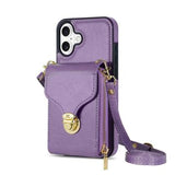 iPhone 17 Alt-i-et cover med pung og rem - Lilla