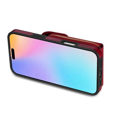 iPhone 17 Alt-i-et cover med pung og rem - rød