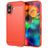 iPhone 17 Børstet TPU Cover - Karbonfiber - rød