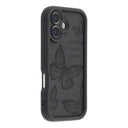 iPhone 17 TPU-cover med Sommerfugleprint - Sort