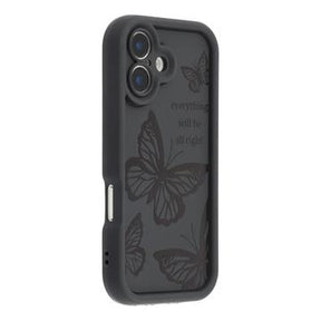 iPhone 17 TPU-cover med Sommerfugleprint - Sort