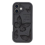 iPhone 17 TPU-cover med Sommerfugleprint - Sort