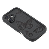 iPhone 17 TPU-cover med Sommerfugleprint - Sort