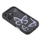iPhone 17 TPU-cover med Sommerfugleprint - Lilla / Sort