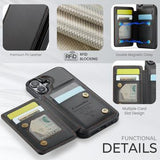 iPhone 17 Caseme C22-etui RFID-kortpung - Sort