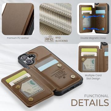 iPhone 17 Caseme C22-etui RFID-kortpung - brun