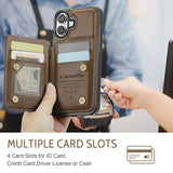 iPhone 17 Caseme C22-etui RFID-kortpung - brun