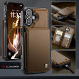 iPhone 17 Caseme C22-etui RFID-kortpung - brun