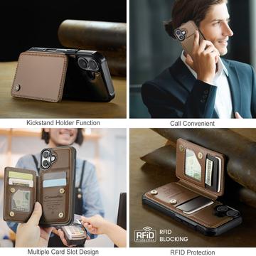 iPhone 17 Caseme C22-etui RFID-kortpung - brun