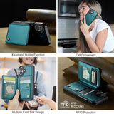 iPhone 17 Caseme C22-etui RFID-kortpung - grøn
