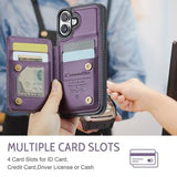 iPhone 17 Caseme C22-etui RFID-kortpung - lilla
